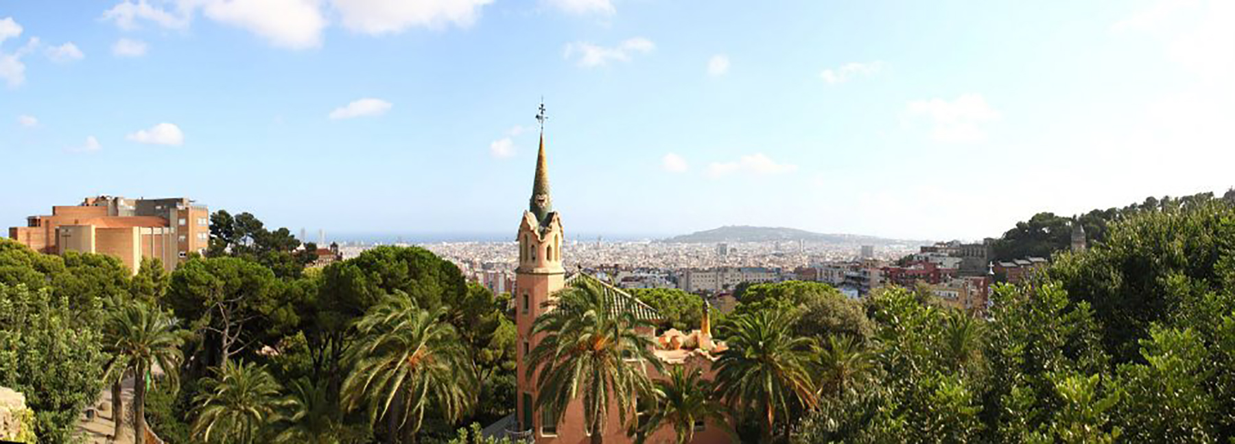 Blick über sonniges Barcelona