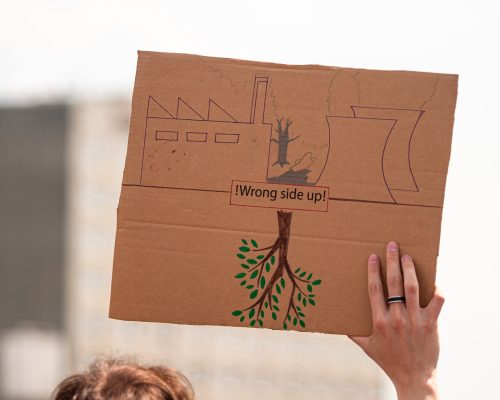 Plakat von Klimawandeldemosnstrierenden