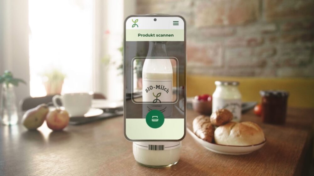 Produkt mit Smartphone scannen für Rückverfolgbarkeit